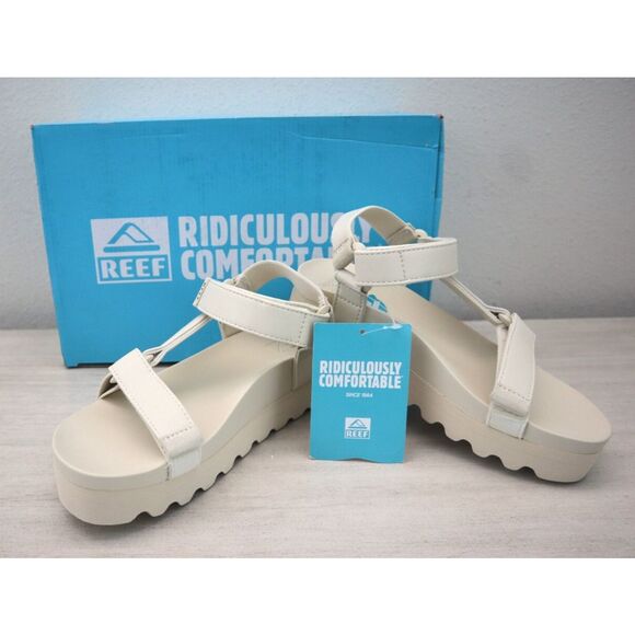 Reef CJ5946 Women's Sz 5 Vintage/Ivory Cushion Rem Hi Platform Sandals - Picture 1 of 16